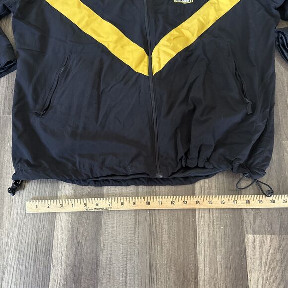 Vintage 90’s US Army Zip Up Windbreaker Track Jacket Black/yellow Large Long - Picture 2 of 7